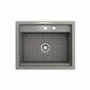 Bocchi Baveno Uno Dual-Mount Workstation Fireclay 27 in. Single Bowl 2-hole Kitchen Sink in Matte Gray 1633-006-0132